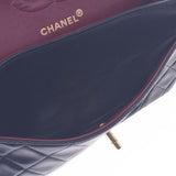 Chanel Chanel Matrasse链肩双盖黑金支架女士Lamskin单肩包B排名使用水池