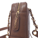 CHANEL シャネル チェーンショルダー トリプルココマーク ブラウン ゴールド金具 レディース キャビアスキン ショルダーバッグ Bランク 中古 銀蔵