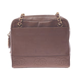 CHANEL シャネル チェーンショルダー トリプルココマーク ブラウン ゴールド金具 レディース キャビアスキン ショルダーバッグ Bランク 中古 銀蔵