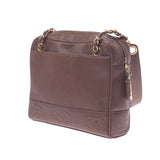 CHANEL シャネル チェーンショルダー トリプルココマーク ブラウン ゴールド金具 レディース キャビアスキン ショルダーバッグ Bランク 中古 銀蔵