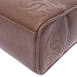 CHANEL シャネル チェーンショルダー トリプルココマーク ブラウン ゴールド金具 レディース キャビアスキン ショルダーバッグ Bランク 中古 銀蔵