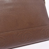 CHANEL シャネル チェーンショルダー トリプルココマーク ブラウン ゴールド金具 レディース キャビアスキン ショルダーバッグ Bランク 中古 銀蔵