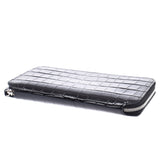 Balenciaga Valenciaga Round Fastener Long Wallet Black 594290 Unisex Croco-type push-long wallet AB rank used Silgrin