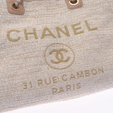 Chanel Chanel Deauville Chain Tote Beige Gold Bracket Women's Canvas Tote Bag B Rank Used Sinkjo