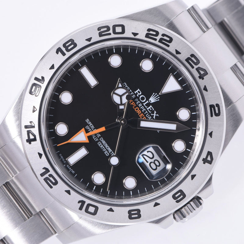 ROLEX Rolex Explorer 2 EX2 216570 Men's SS Watch Automatic Wound Black Table A-Rank Used Sinkjo