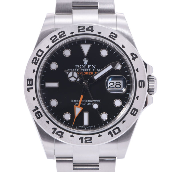 ROLEX Rolex Explorer 2 EX2 216570 Men's SS Watch Automatic Wound Black Table A-Rank Used Sinkjo