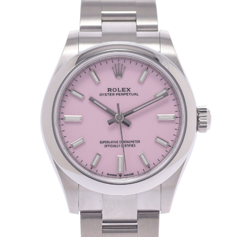 [Cash Special price] Rolex Rolex Oyster Peacher 31 277200 Women's SS Watch Automatic Candy Pink Shalluge Unused Silgrin