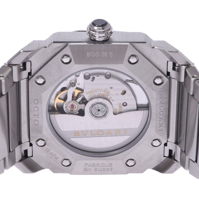 BVLGARI ブルガリ オクトソロテンポ 裏スケ BG038S メンズ SS 腕時計 自動巻き 黒文字盤 Aランク 中古 銀蔵