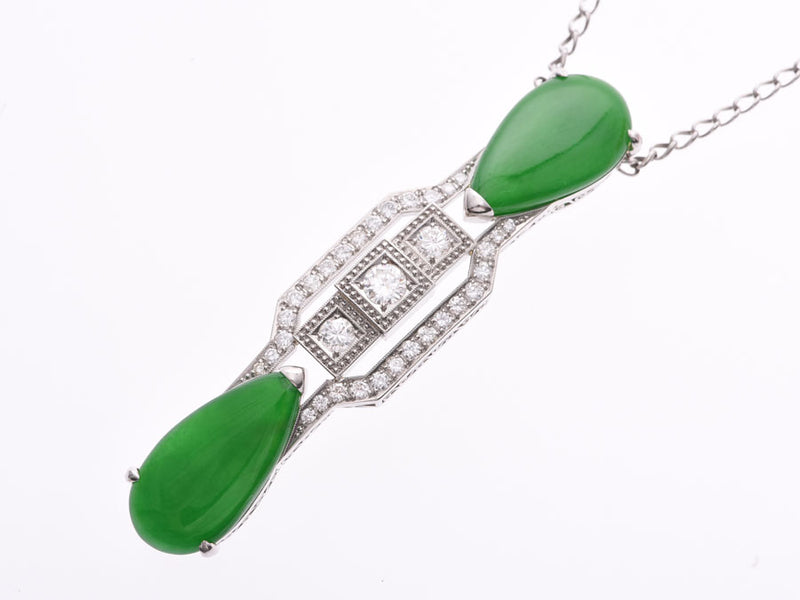 Other Jade Diamond I Line Type Ladies Pt850 Platinum Necklace A Rank Used Ginzo