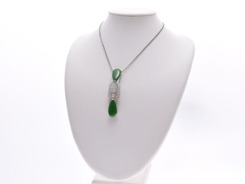 Other Jade Diamond I Line Type Ladies Pt850 Platinum Necklace A Rank Used Ginzo
