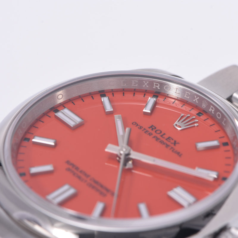 [Cash special price] ROLEX Rolex Oyster Peacher 36 126000 Men's SS Watch Automatic Coral Red Table Automatic Silgrin