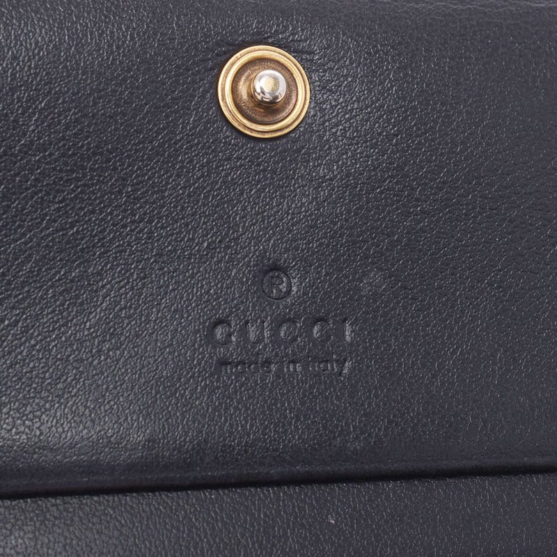 GUCCI グッチ GGマーモント コンパクトウォレット 黒 466492 ユニセックス レザー 二つ折り財布 Bランク 中古 銀蔵