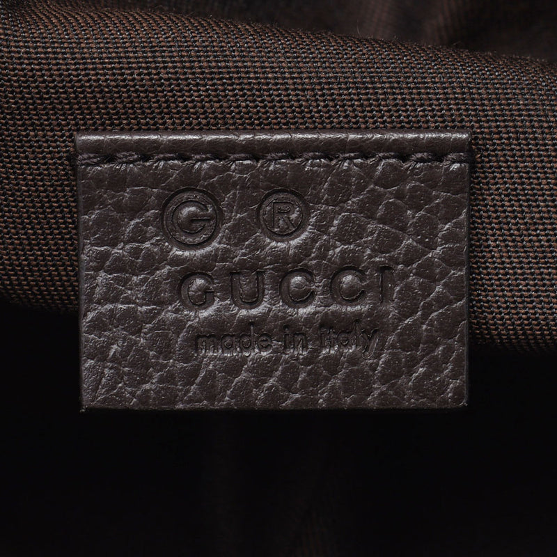 GUCCI GG帆布背包出口米色/深棕色630915 Unisex GG帆布皮革安全袋未使用的银器
