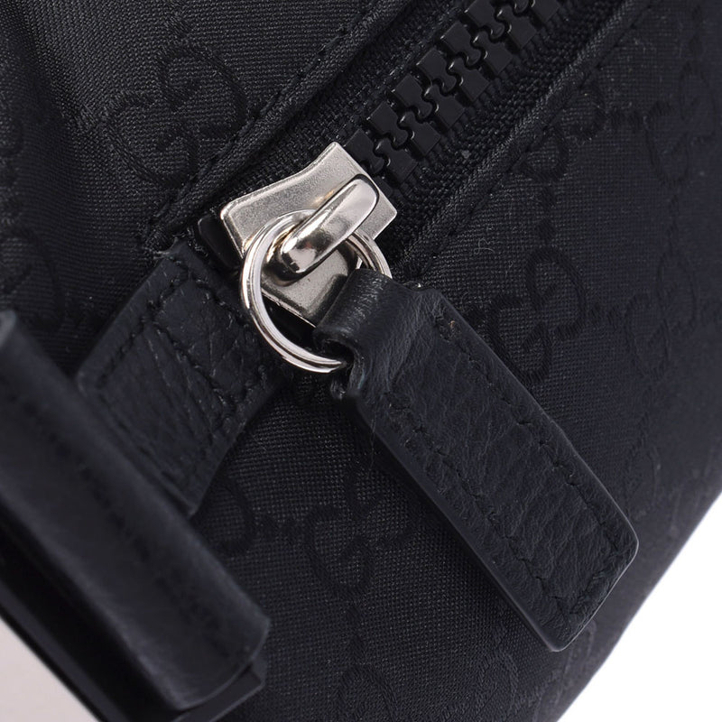 Gucci GG nylon waist bag outlet black 449182 Unisex nylon leather body bag