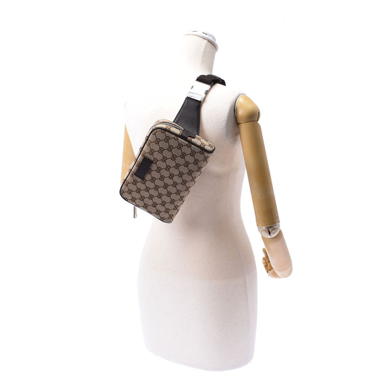 Gucci GG waist bag belt bag outlet beige / dark brown 449174 Unisex GG canvas body bag