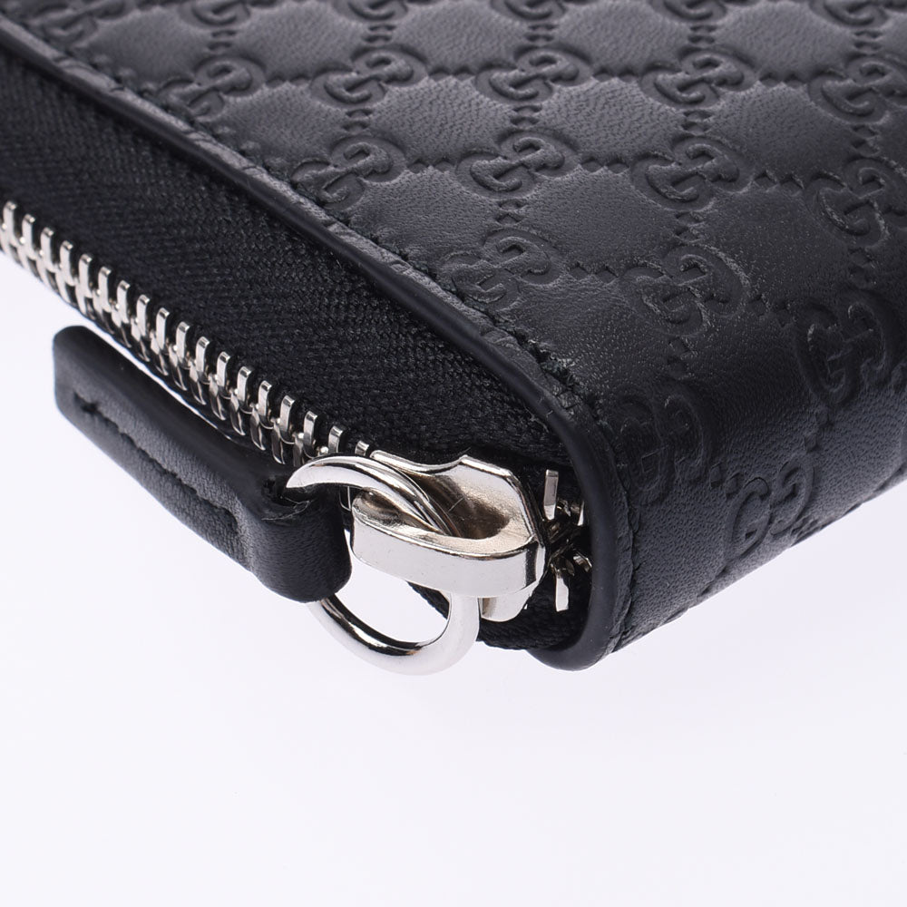 【箱付き！】GUCCI グッチ マイクログッチシマ ラウンド長財布 黒 ブラック グッチマイクログッチシマ ラウンドファスナー財布 黒 ユニセックス