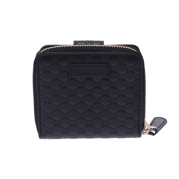 Gucci Gucci checkered wallet wallet black 449395 Unisex leather folding Wallet