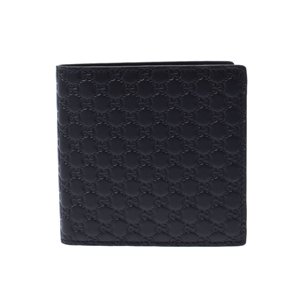 Gucci Gucci Microgucci Sima Compact Wallet Outlet Black 150413 Men's Leather Two Folded Wallet Unused Silgrin