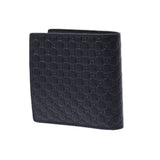 Gucci Gucci Microgucci Sima Compact Wallet Outlet Black 150413 Men's Leather Two Folded Wallet Unused Silgrin