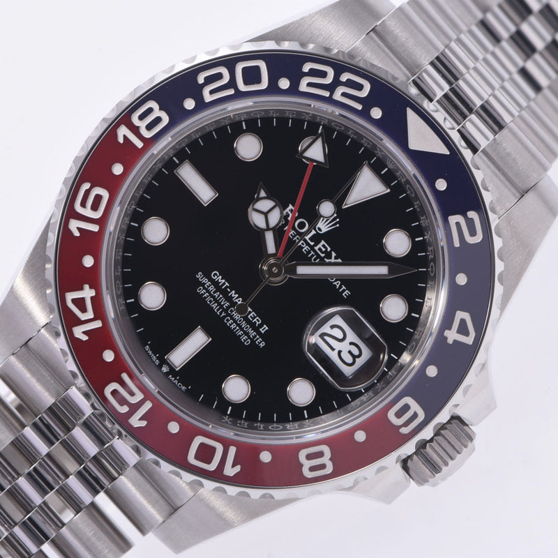 ROLEX Rolex GMT Master 2 Blue / Red Bezel 126710BLRO Men's SS Watch Automatic Curved Black Table Unused Silgrin