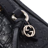 GUCCI Gucci,Microguccima,Outlet,Black 449413,Ladies,Leather,肩袋,未使用的银器。