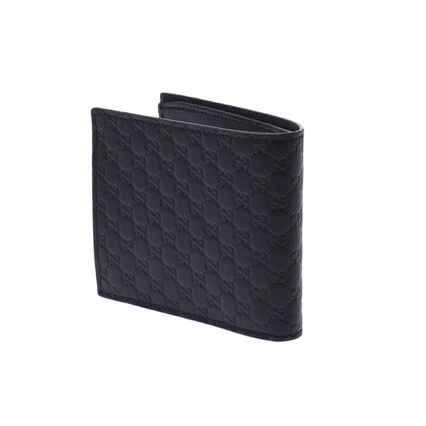 Gucci micro Gucci checkered outlet black 544472 men's Leather Wallet