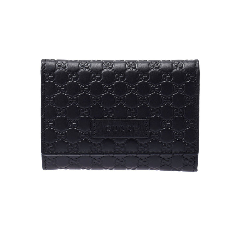 Gucci micro Gucci checkered outlet black 544030 Ladies Leather Card Case
