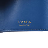 PRADA Prada compact wallet, blue, blue, 1MH021, unisex calf, wallet, purse, unused silver,