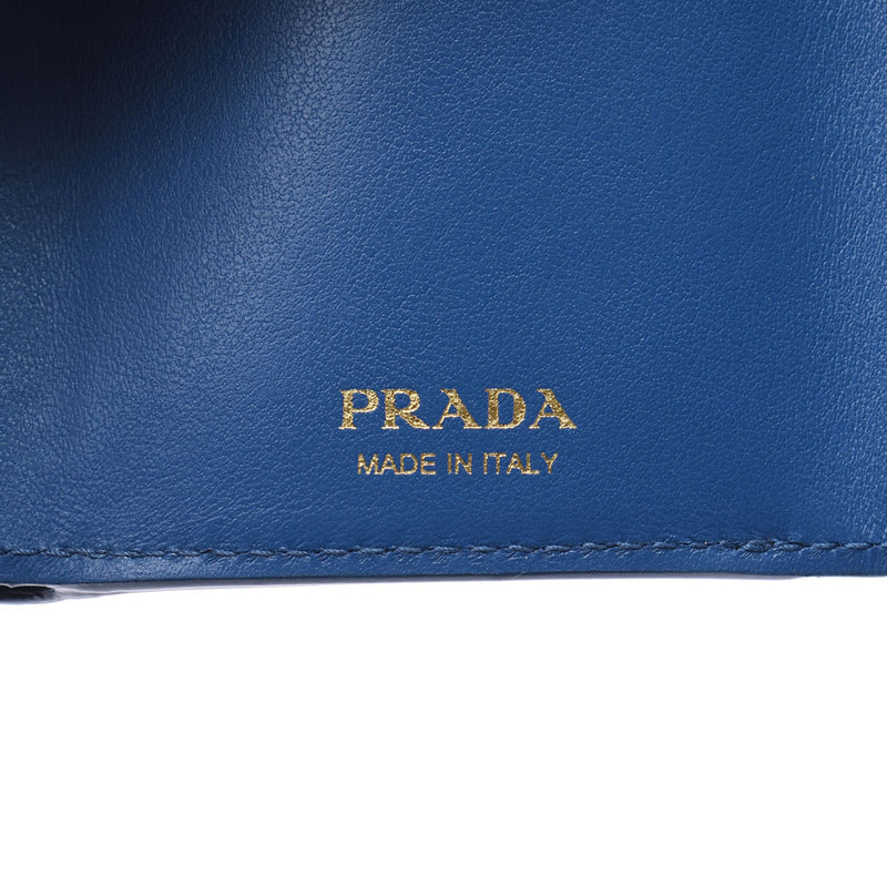 プラダコンパクトウォレット アウトレット 青 ユニセックス 三つ折り財布 1MH021 PRADA – 銀蔵オンライン