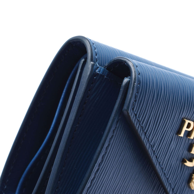 プラダコンパクトウォレット アウトレット 青 ユニセックス 三つ折り財布 1MH021 PRADA – 銀蔵オンライン