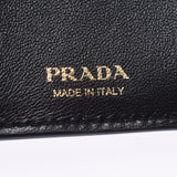 PRADA プラダ コンパクトウォレット アウトレット 黒 1MH021 ユニセックス レザー 三つ折り財布 未使用 銀蔵
