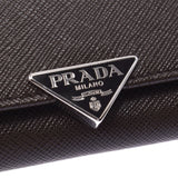 PRADA Prada 6连钥匙盒插座黑棕色银色金属零件1PG222女士皮革钥匙盒未使用银藏