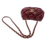 Chanel Chanel Bubble Quilt Chain Bag Red Tea Gold Bracket Ladies Lambskin Shoulder Bag B Rank Used Silgrin