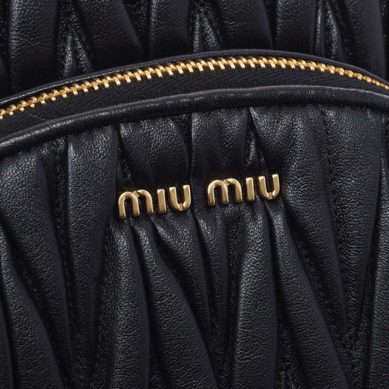 Miumiu Miu Miu Materasse Black 5BZ022 Ladies Leather Rucks · Day Pack A-Rank Used Silgrin