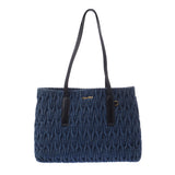 Miumiu Miu Miu Matelase Blue / Black 5BG029 Women's Denim / Leather Tote Bag AB Rank Used Silgrin