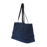 Miumiu Miu Miu Matelase Blue / Black 5BG029 Women's Denim / Leather Tote Bag AB Rank Used Silgrin