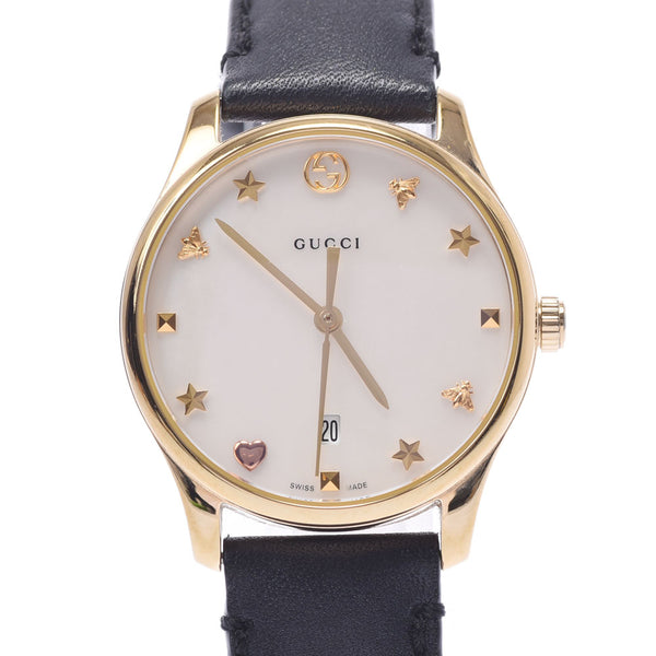 GUCCI グッチ Gタイムレス  126.5 レディース GP/SS 腕時計 クオーツ シェル文字盤 Aランク 中古 銀蔵