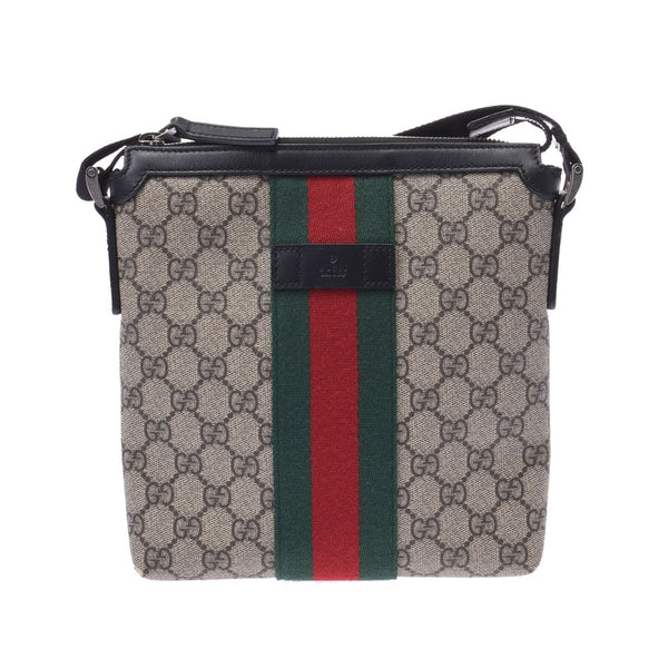 GUCCI グッチ GGスプリーム シェリーライン メッセンジャーバッグ  グレージュ系 471454 ユニセックス GGスプリームキャンバス ショルダーバッグ Bランク 中古 銀蔵