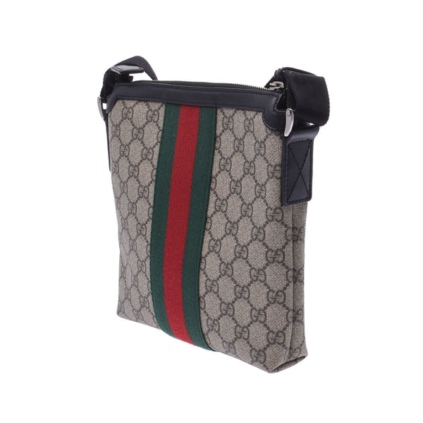 GUCCI グッチ GGスプリーム シェリーライン メッセンジャーバッグ  グレージュ系 471454 ユニセックス GGスプリームキャンバス ショルダーバッグ Bランク 中古 銀蔵