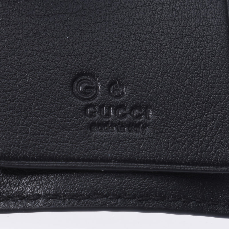 GUCCI グッチ 6連キーケース マイクログッチシマ アウトレット 黒 シルバー金具 150402 メンズ レザー キーケース 未使用 銀蔵