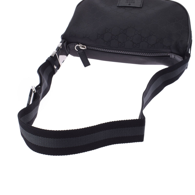 GUCCI グッチ GGナイロン ウエストバッグ アウトレット 黒 449182 ユニセックス レザー ナイロン ボディバッグ 未使用 銀蔵