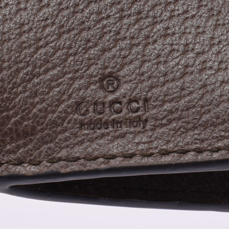 GUCCI Gucci Compact Wallet Offidia Beige / Tea 644334 Women's GG Sprim Canvas Leather Three Folded Wallet Unused Silgrin