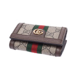 GUCCI Gucci Compact Wallet Offidia Beige / Tea 644334 Women's GG Sprim Canvas Leather Three Folded Wallet Unused Silgrin