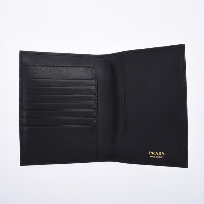 Prada Black Vitello Move Leather Passport Cover 1MV412 - Yoogi's