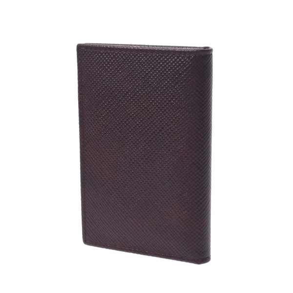 PRADA Prada Pass Case Outlet Dark Brown 2MC101 Unisex Suffiano Card Case Unused Silgrin