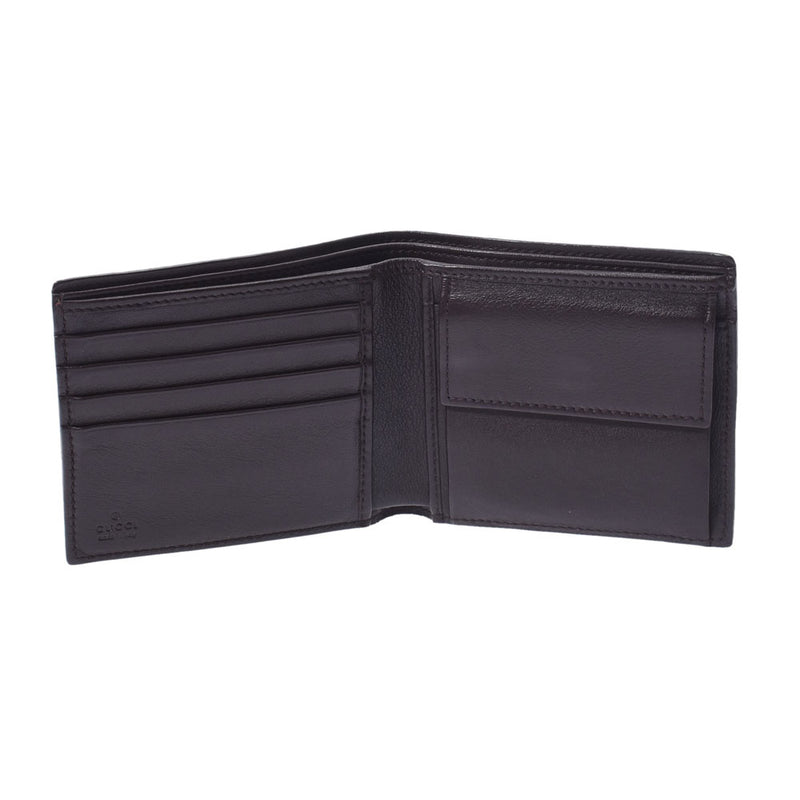 GUCCI Gucci Gucci Sima Dark Brown 365467 Men's Leather Two-fold Wallet AB Rank Used Silgrin