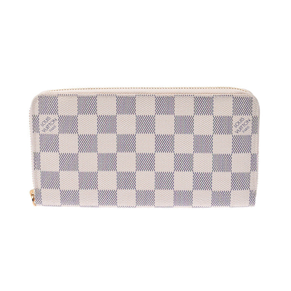 Louis Vuitton Louis Vuitton Damier Azur Zippy Wallet Old White N60019 Men's Damier Azul Canvas Long Wallet A-Rank Used Silgrin