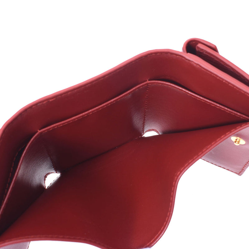 普拉达普拉达紧凑型钱包出口红1 MH021男女皆宜皮革三折钱包未使用的硅胶