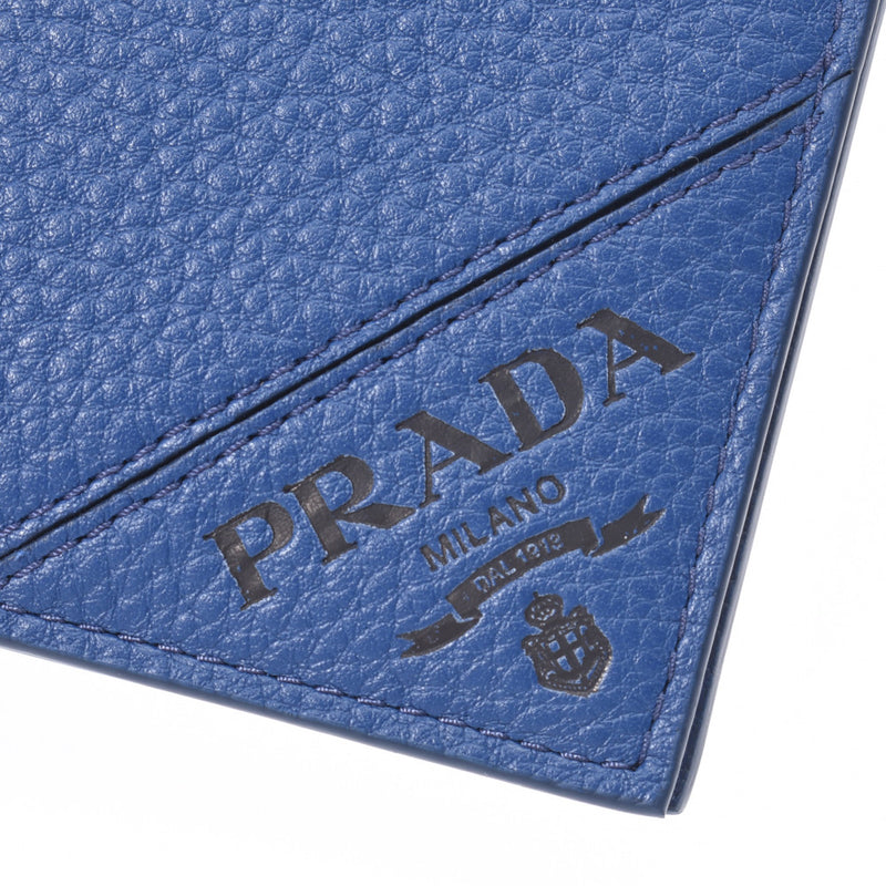 普拉达普拉达通用案例常规蓝色2mc035男女皆宜的皮革卡盒未使用的SILGRIN