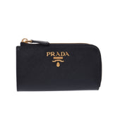 PRADA プラダ キーリング付きコインケース 黒 ゴールド金具 1PP026 ユニセックス レザー コインケース 未使用 銀蔵